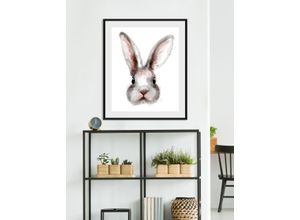 4049009931027 - Bild QUEENCE Aada Bilder Gr B H 50 cm x 70 cm Wandbild Hase Hochformat 1 St braun Kunstdrucke Bilder