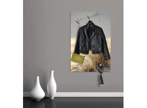 4049009932161 - Garderobenleiste QUEENCE Aliena Garderobenhalter Gr B H T 80 cm x 120 cm x 5 cm beige Haken