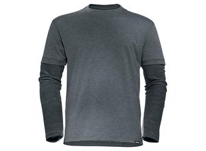 4049358425864 - - Longsleeve cut grau anthrazit Gr m - Grau