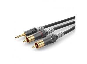 4049371813617 - Sommer Cable HBA-3SC2-0600 Klinke   Cinch Audio Anschlusskabel [2x Cinch-Stecker - 1x Klinkenstecker 35 mm] 600 m Schwarz