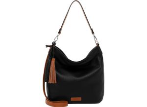 4049391410254 - Emily & Noah Schultertasche Reißverschluss Anhänger für Damen schwarz