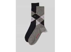 4049508405142 - Socken mit Label-Applikation Modell Everyday Argyle im 2er-Pack