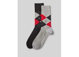 4049508405159 - Socken mit Label-Applikation Modell Everyday Argyle im 2er-Pack