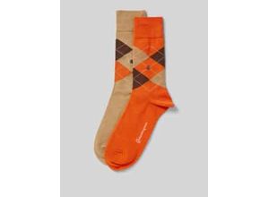 4049508405166 - Socken mit Label-Applikation Modell Everyday Argyle im 2er-Pack