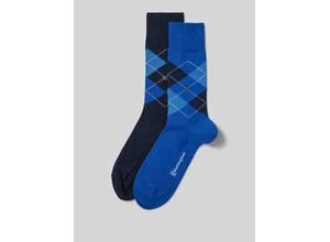 4049508405173 - Socken mit Label-Applikation Modell Everyday Argyle im 2er-Pack