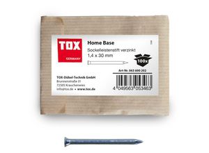 4049563053463 - Sockelleistenstifte Home Base 14x30 mm (100 Stk) verzinkt - TOX