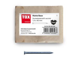 4049563053487 - Sockelleistenstifte Home Base 14x40 mm (100 Stk) verzinkt - TOX