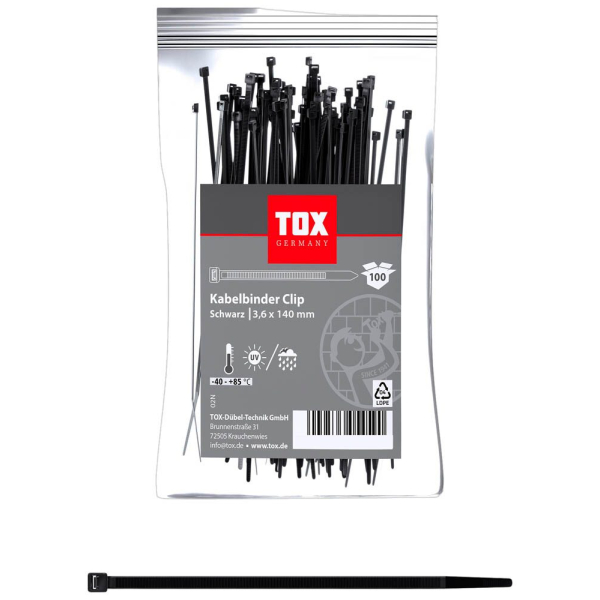 4049563054514 - 100 Kabelbinder Clip schwarz 4049563054514 100 Stück