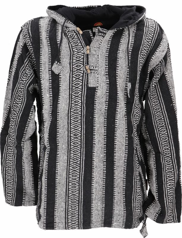 4049576667060 - Goa Kapuzenshirt Baja Hoodie Boho Style Kapuzenpullover - schwarz Kapuzenpullover schwarz in L 4049576667060 - Goa Kapuzenshirt Baja Hoodie Boho Style Kapuzenpullover - schwarz Kapuzenpullover schwarz in L