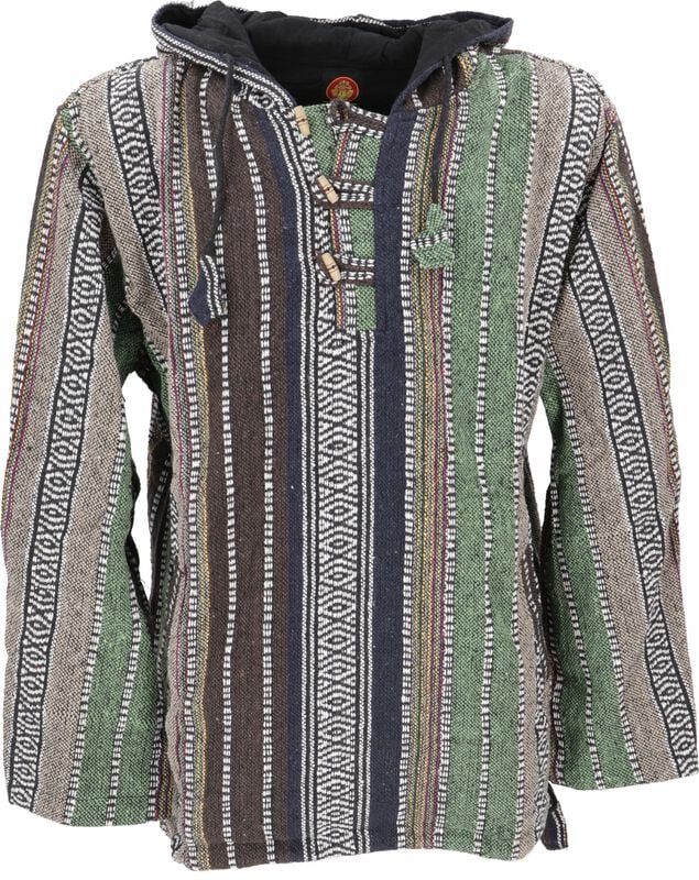 4049576667343 - Goa Kapuzenshirt Baja Hoodie Boho Style Kapuzenpullover - grün Kapuzenpullover multicolor in XL 4049576667343 - Goa Kapuzenshirt Baja Hoodie Boho Style Kapuzenpullover - grün Kapuzenpullover multicolor in XL