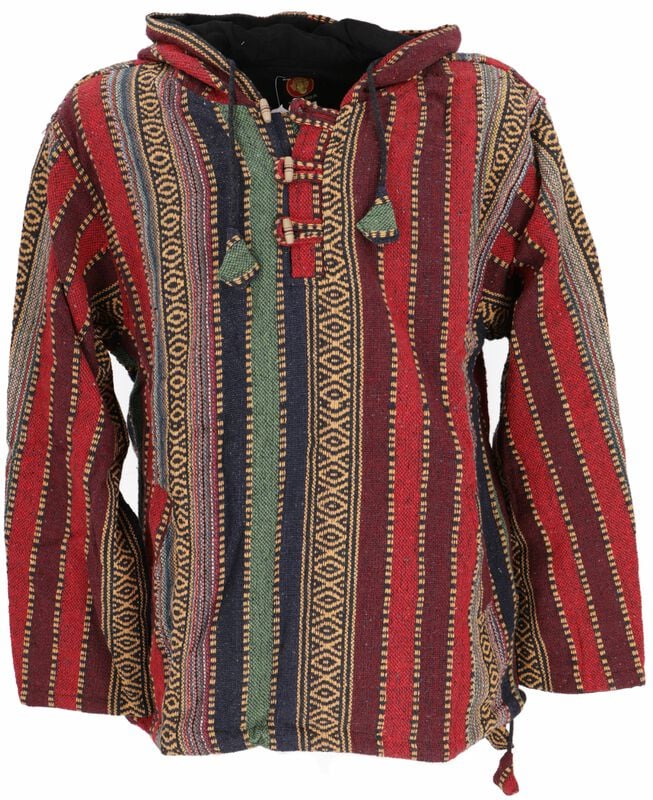 4049576670428 - Goa Kapuzenshirt Baja Hoodie Boho Style Kapuzenpullover - rot Kapuzenpullover multicolor in XXL