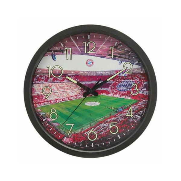 4049618060613 - FCB Wanduhr Glow in the dark 34cm 15V mehrfarbig mit Logo