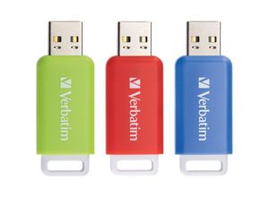 4049702719892 - USB-20-Stick Databar 3er Pack (16GB 32GB & 64GB) - Verbatim