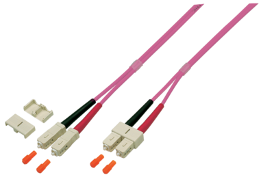 4049759022426 - Duplex Patchkabel SC-SC OM4 -- 2m LSZH 3mm erikaviolett