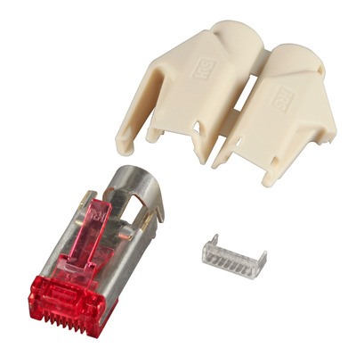 4049759116200 - RJ45-Hirose Stecker STP TM21 beige      -- 50 Stück 3 Elemente Cat 6