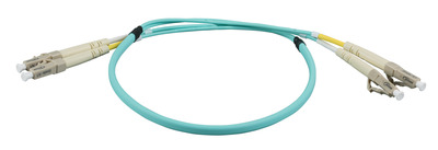 4049759195694 - INFRALAN© Duplex Patchkabel Flat-Twin LC-LC OM3 -- 05m LSZH 3x5mm aqua