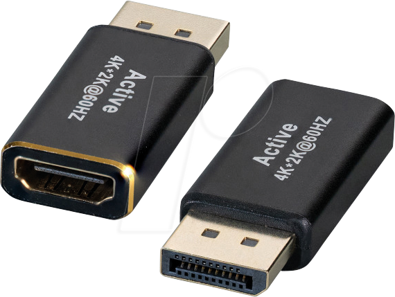 4049759228163 - EFB-Elektronik - Videoadapter - DisplayPort männlich zu HDMI weiblich - Schwarz - aktiv Support von 4K 60 Hz