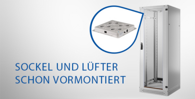 4049759240462 - 19 Netzwerkschrank-Set PRO 42HE -- 800x800 mm RAL7035  2f Lüfter Netzltg +Sockel