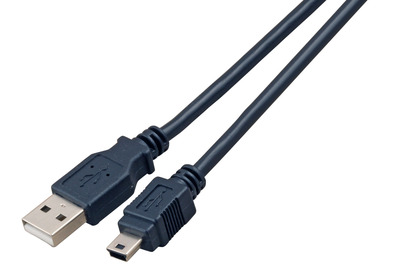 4049759246396 - USB20 Anschlusskabel A-Mini B -- (5polig) St-St 05m grau Classic