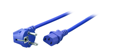 4049759269425 - Netzleitung Schutzkontakt 90° - C13 -- 180° blau 18 m 3 x 075 mm²