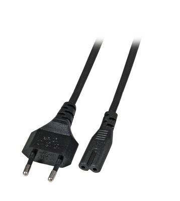 4049759281861 - Netzleitung Euro-C7 180° schw -- arz 1 m 2 x 075 mm²