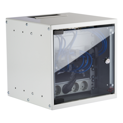 4049759322335 - Set 10? 6 HE Wandgehäuse grau RAL7035 -- inkl Zubehör zur Selbstmontage