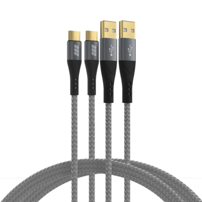 4049759325060 - EFB USB-AC-00006 - USB 20 Kabelset A Stecker auf C Stecker 60W grau 1 m + 1 m