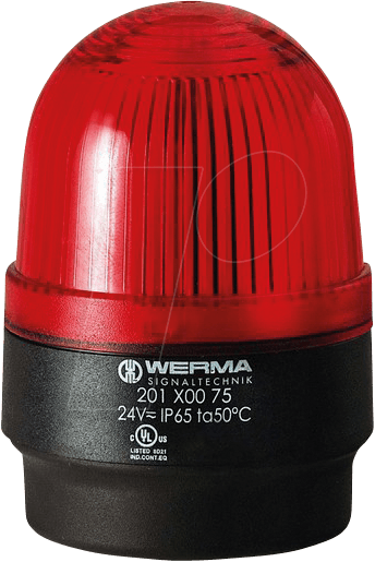 4049787004081 - WERMA 201 100 75 - Aufbauleuchte LED Boden rot 24 V AC DC