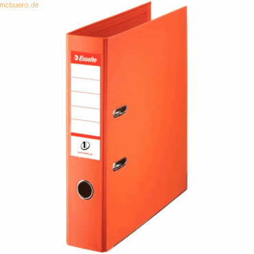 4049793006031 - Ordner Esselte® No 1 A4 Rückenbreite 75 mm für ca 500 Blatt Hebelmechanik Rückenschild Griffloch & Raumsparschlitze FSC®-Karton orange