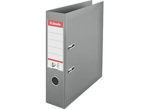 4049793006079 - Ordner Esselte® No 1 A4 Rückenbreite 75 mm für ca 500 Blatt Hebelmechanik Rückenschild Griffloch & Raumsparschlitze FSC®-Karton grau