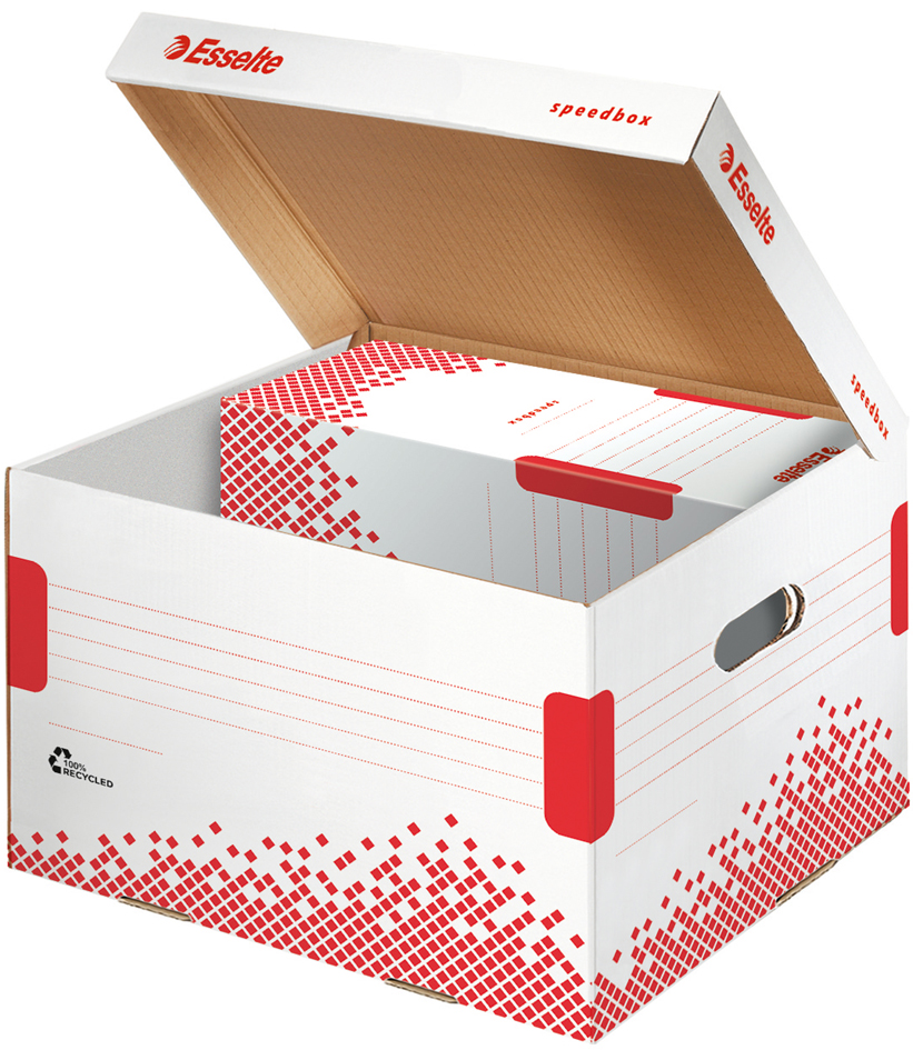 4049793026022 - Archiv-Klappdeckelbox SPEEDBOX Große M weiß rot 4049793026022 - Archiv-Klappdeckelbox SPEEDBOX Große M weiß rot