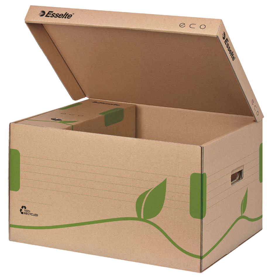 4049793038568 - Archiv-Klappdeckelbox ECO braun für Format DIN A4+