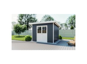 4049849122784 - Vorbestellung WPC-Gartenhaus M mit Flachdach anthrazit weiß FSC100% Verfügbar ab 15072025