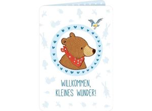 4050003945057 - Grußkarten - BabyBär - Willkommen kleines Wunder! (blau)