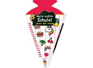 4050003949475 - Schultüten-Kratzelbuch - Funny Patches - Hurra endlich Schule! (pink)