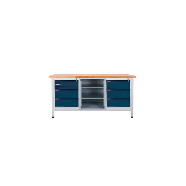 4050049437370 - Werkbank lichtgrau anthrazitgrau 7 Schubladen 1700 x 600 x 840 cm  4050049437370 ADB