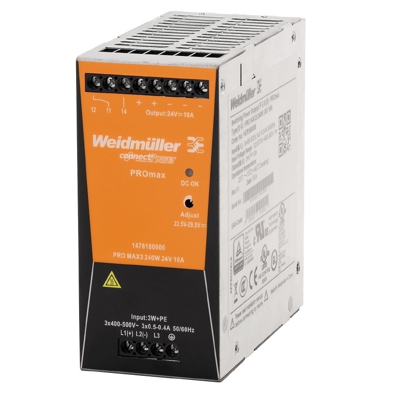 4050118286120 - 1478180000 Weidmüller Schaltnetzgerät PRO MAX3 240W 24V10A 1478180000 4050118286120