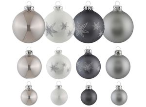 4050173127826 - Weihnachtsbaumkugel MY HOME Chrome Weihnachtsdeko Christbaumschmuck Christbaumkugeln Glas Weihnachtsbaumkugeln bunt (weiß chromfarben grau anthrazit) mundgeblasen und handdekoriert