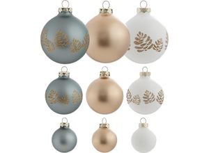 4050173234807 - Weihnachtsbaumkugel HOME AFFAIRE Conteville Weihnachtsdeko Christbaumschmuck Christbaumkugeln Glas Weihnachtsbaumkugeln blau (bronzefarben weiß türkis) aus Glas