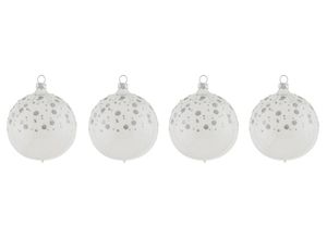 4050173268581 - Weihnachtsbaumkugel LEGER HOME BY LENA GERCKE Lihn Christbaumschmuck aus Glas mit Pünktchenregen Ø ca 6 cm Weihnachtsbaumkugeln silberfarben (transparent silberfraben) Weihnachtskugeln Weihnachtsdeko Christbaumkugel mundgeblasen handdekoriert klarglas