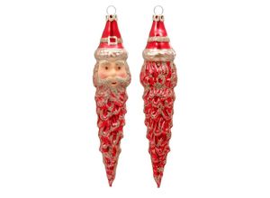 4050173268642 - Christbaumschmuck MY HOME Béla Advent Weihnachtsbaumschmuck aus Glas Made in Germany rot Weihnachtsbaumschmuck Weihnachtsdeko Mundgeblasen Nikozapfen Höhe ca 16 cm