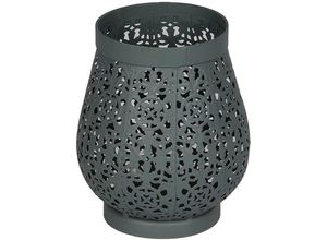 4050223382090 - Kerzenlaterne Laterne aus Metall in Grau - (H) 16cm Kerzenhalter Gr B H T 14 cm x 16 cm x 14 cm grau Kerzenhalter 4050223382090 - Kerzenlaterne Laterne aus Metall in Grau - (H) 16cm Kerzenhalter Gr B H T 14 cm x 16 cm x 14 cm grau Kerzenhalter