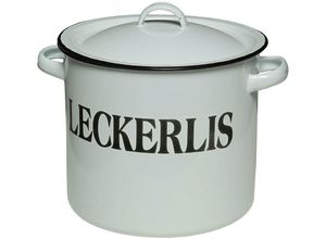 4050223512053 - Ambiente Haus Dose Vorratsbehälter Leckerli aus Emaille (1 St) weiß