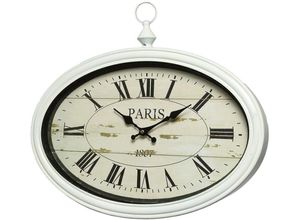 4050223846110 - Wanduhr Paris - weiß 34x50cm Wanduhren Gr B H T 50 cm x 34 cm x 5 cm weiß Wanduhren