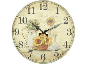 4050223846158 - Ambiente Haus Wanduhr Sonnenblume Wanduhr 28cm bunt