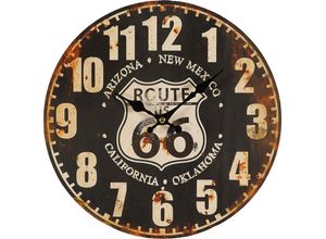 4050223846400 - Wanduhr Route 66 28cm Wanduhren Gr B H T 28 cm x 28 cm x 35 cm schwarz Wanduhren