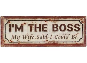 4050223846462 - Metallbild Metallbild - Boss 13x36cm Bilder Gr B H T 36 cm x 13 cm x 1 cm 1 St goldfarben (antik) Metallbilder Bilder