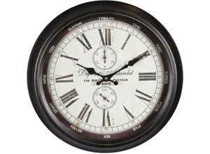 4050223846684 - Wanduhr Dupont Wanduhr aus Metall 40cm schwarz B40cm H40cm T6cm Wanduhren