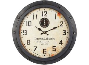 4050223846998 - Wanduhr Loft aus metall 47cm Wanduhren Gr B H T 47 cm x 47 cm x 6 cm schwarz Wanduhren