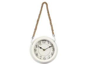 4050223847230 - Wanduhr Wanduhr Rope 22cm Wanduhren Gr B H T 22 cm x 22 cm x 4 cm weiß Wanduhren